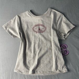 Gray T-Shirt with Paris Graphic